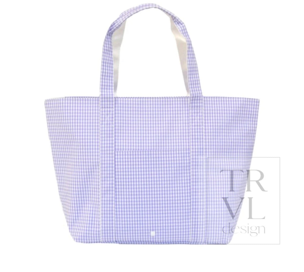JUMBO TRVL Tote - Lilac Gingham