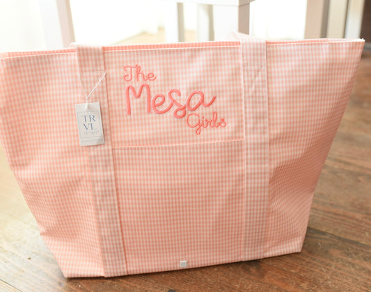 Gingham Taffy TRVL JUMBO Tote