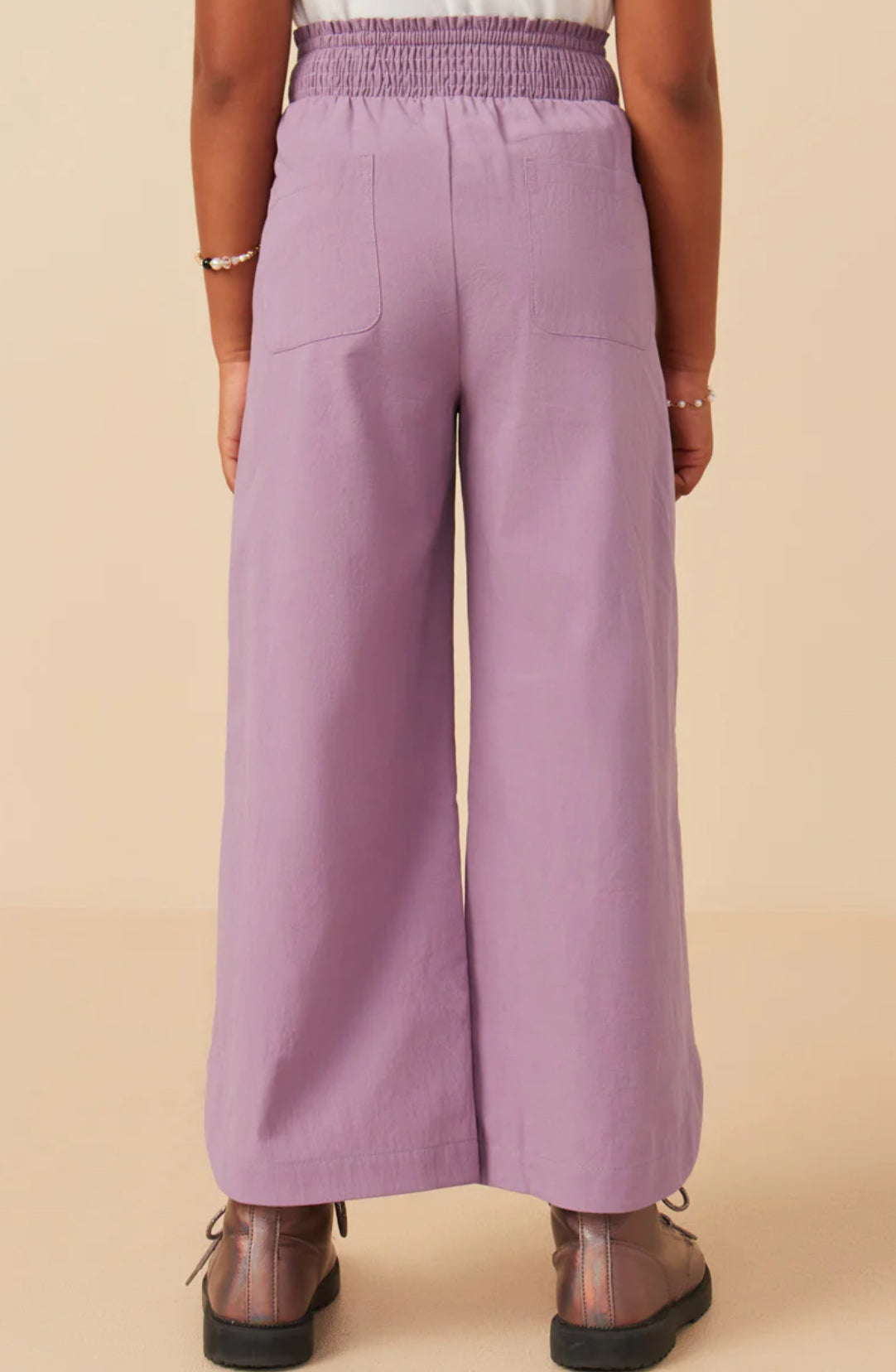 Hayden Girl Smock Waist Linen Wide Leg Pants