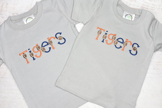 Embroidered Team Tee - Orange/Navy Tigers