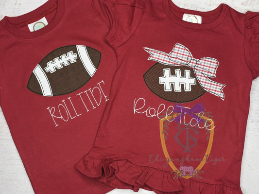 Applique Football + Roll Tide