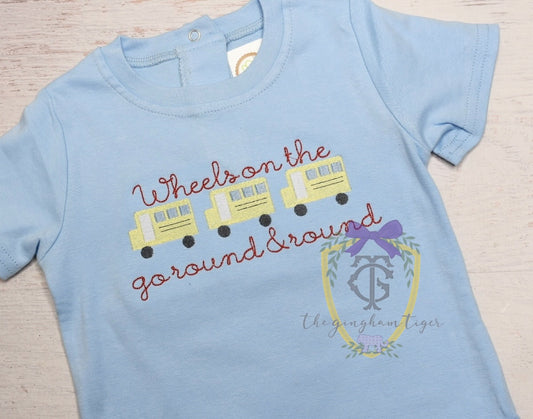 Wheels on the bus tee or romper