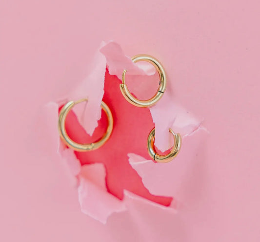 Pierced Co Gold Huggies 8 and 10 mm