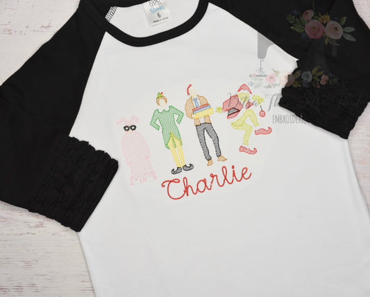 Christmas Friends Embroidered Tee