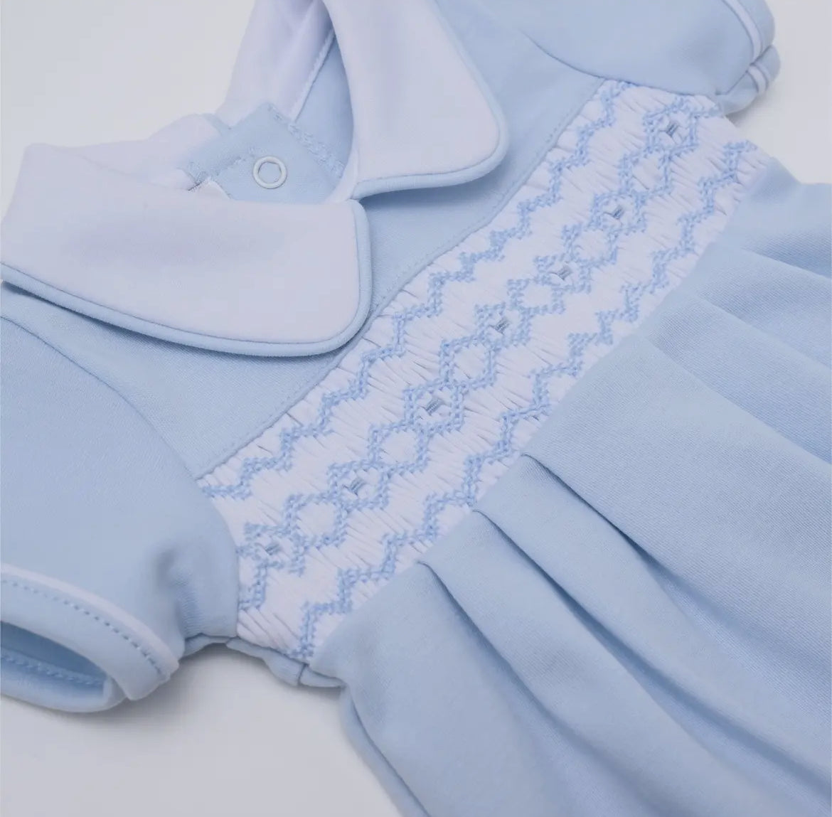 Hudson Smocked Bubble - Light Blue