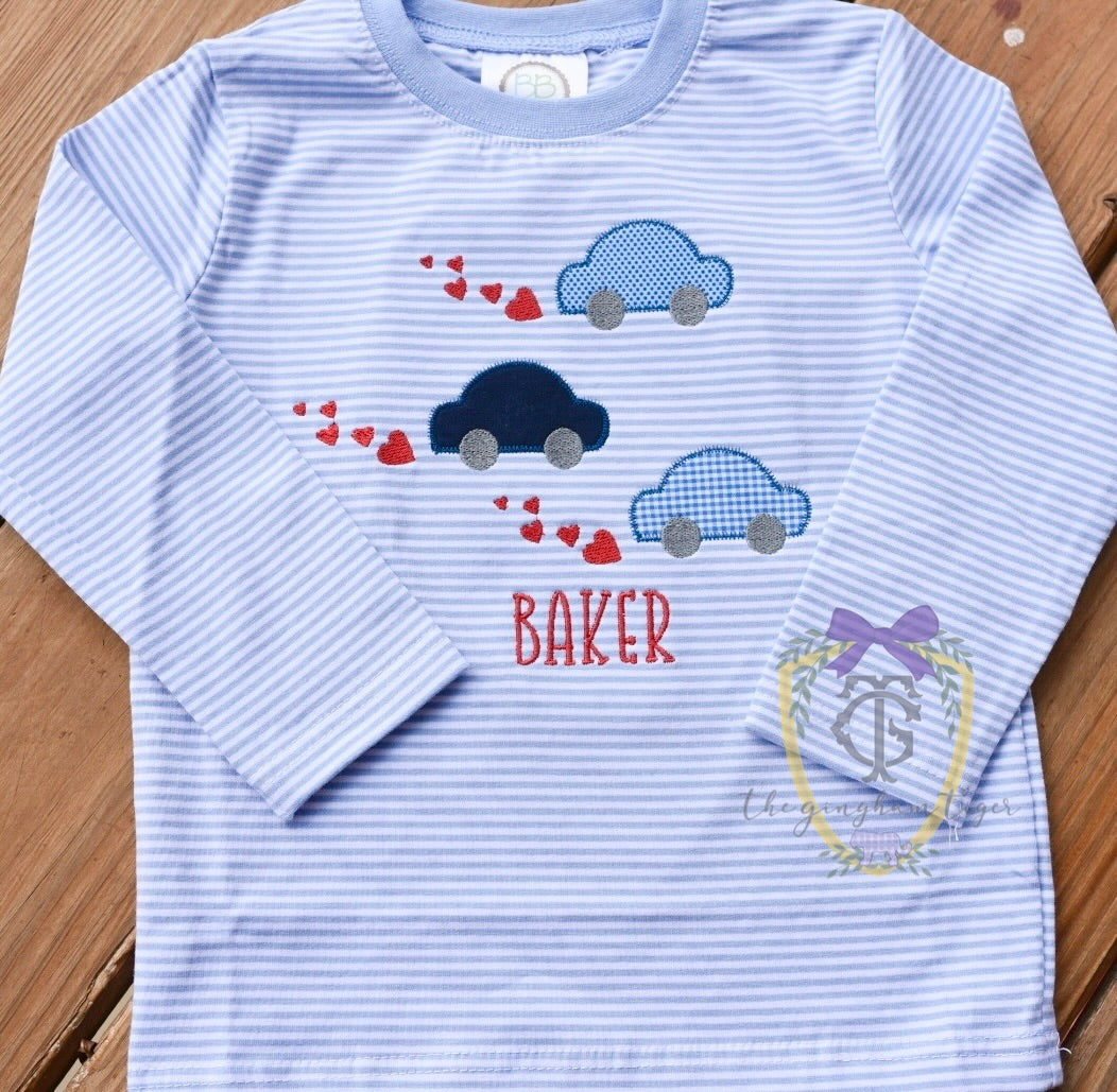 Valentine Car Trio Applique Tee