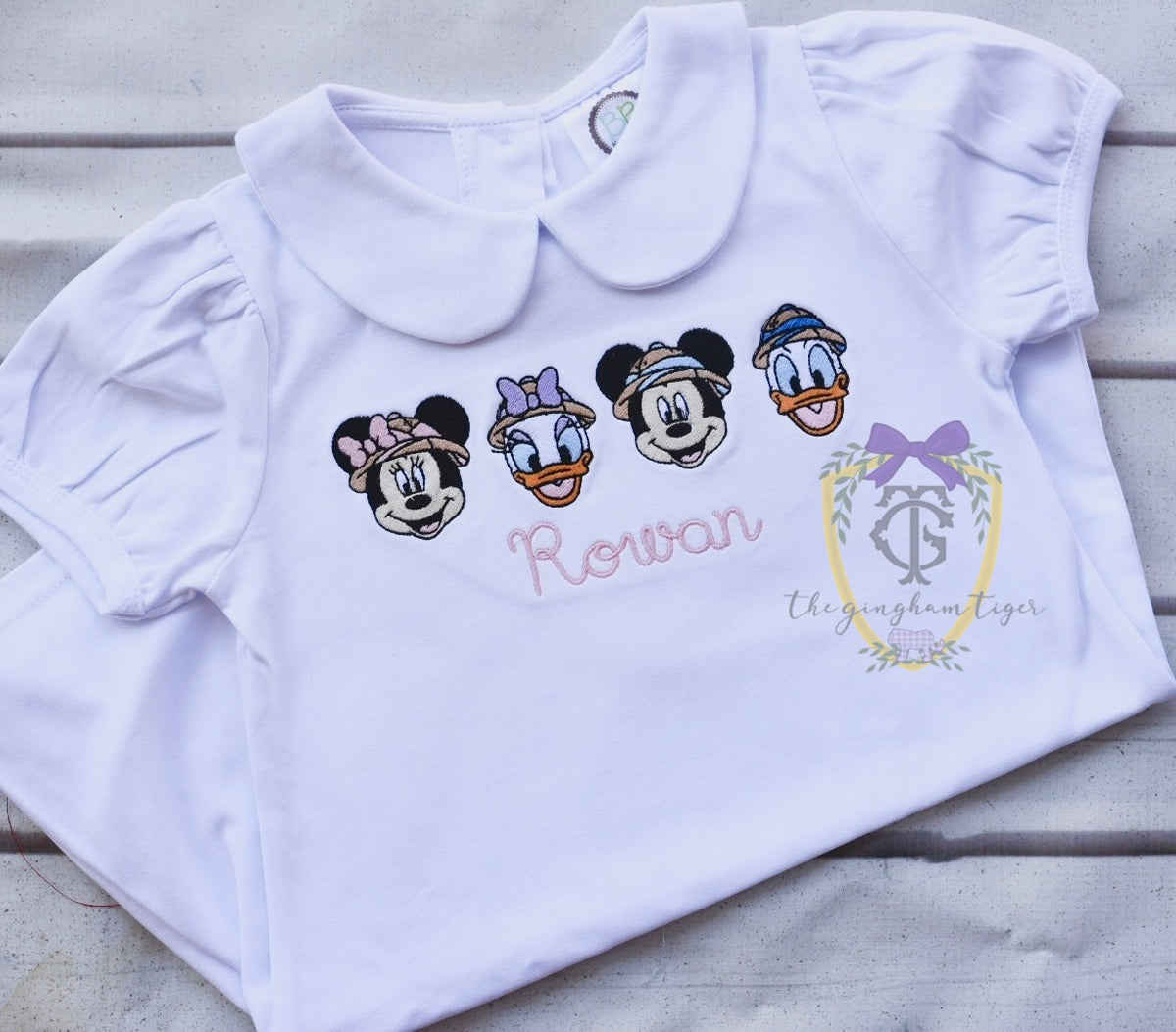 Safari Mouse Friends Embroidered Tee, Bubble, or Dress