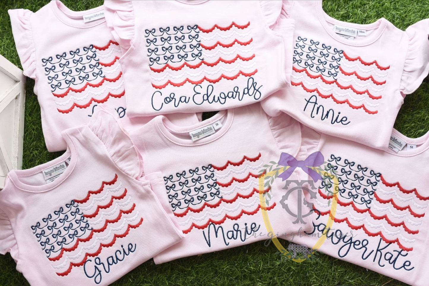 Embroidered Bow Flag Tee