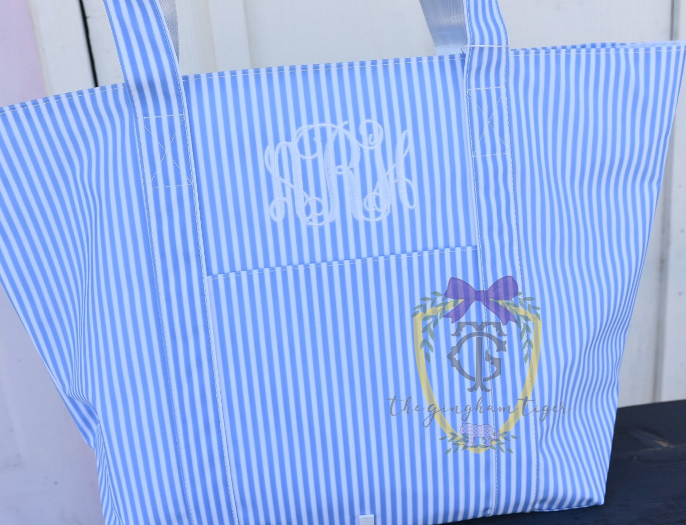 Pimlico Chambray Stripe TRVL JUMBO Tote - backordered to 8/25