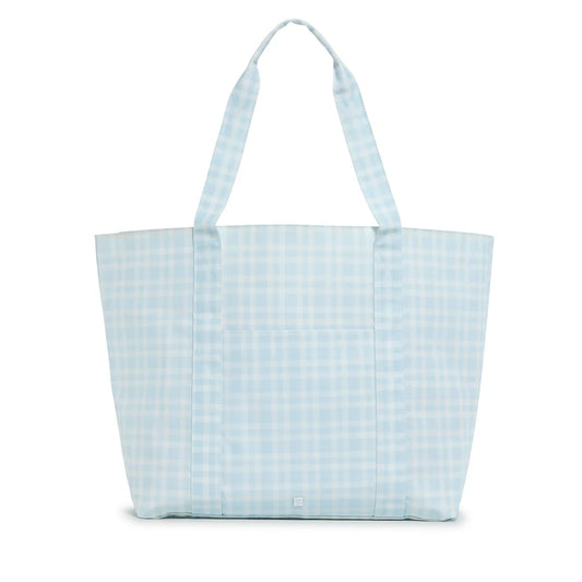 Jumbo XL TRVL Tote - Pimlico Plaid Blue or Pink