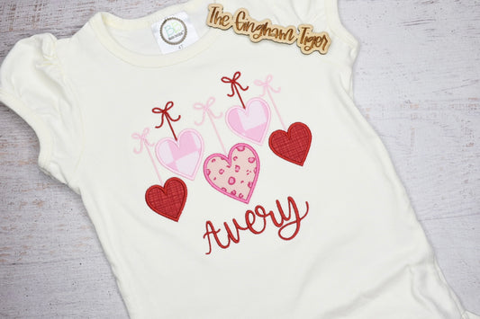 Ribbon Hearts Applique Tee