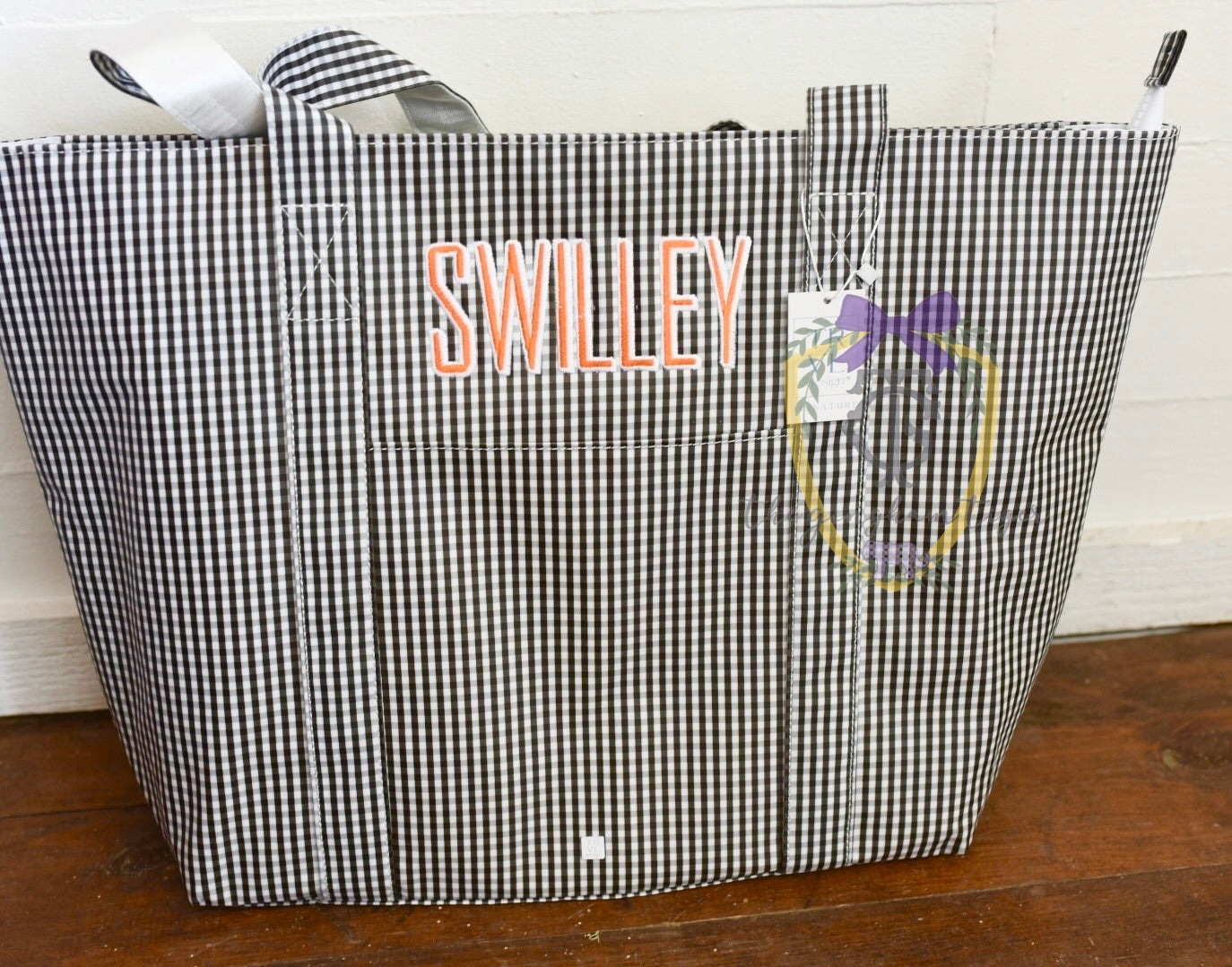 Black Gingham TRVL JUMBO Tote