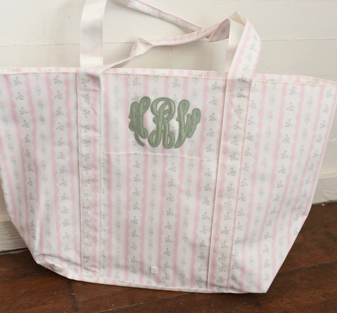 JUMBO TRVL Tote Ribbon Floral Pink
