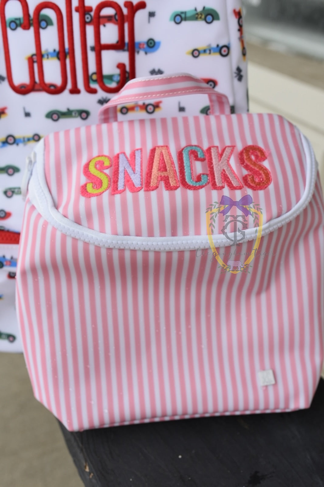 Take Away Bottle Bag - Dusty Rose Pimlico Stripe