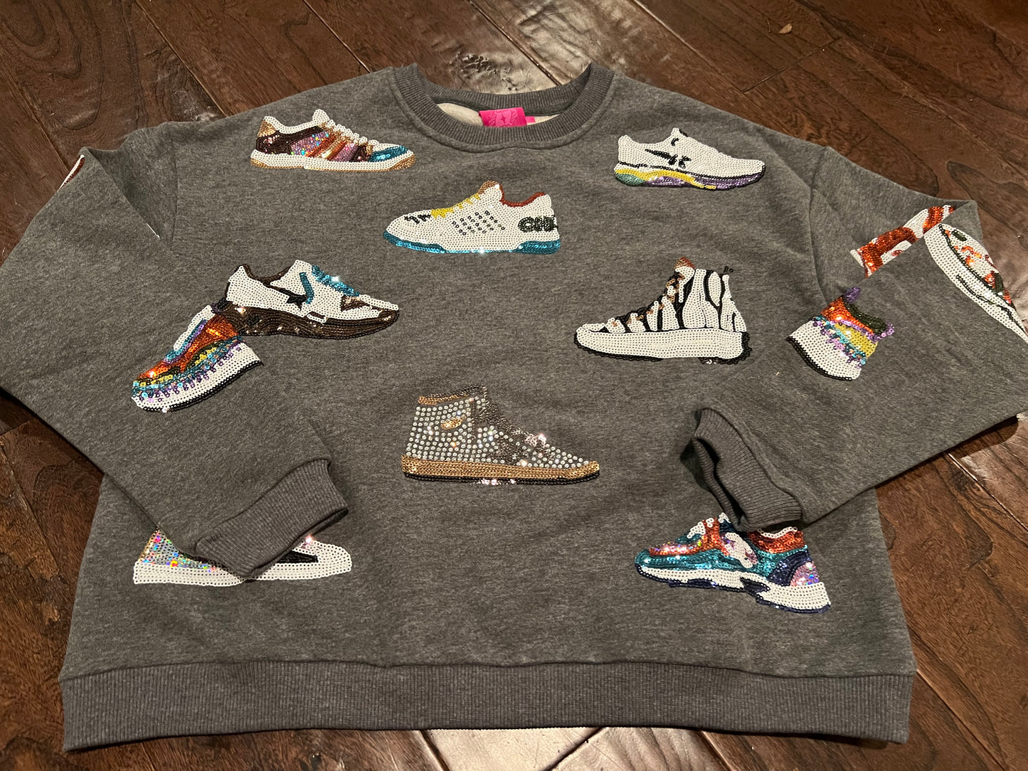 Kids Gray All Over Sneakers Sweatshirt