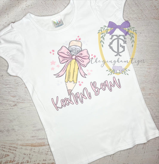 Printed Pencil Bow Tee