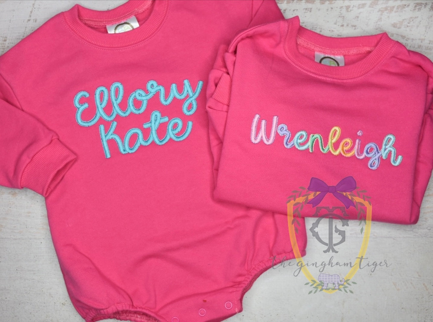 Rainbow Name Embroidered Sweatshirt or bubble
