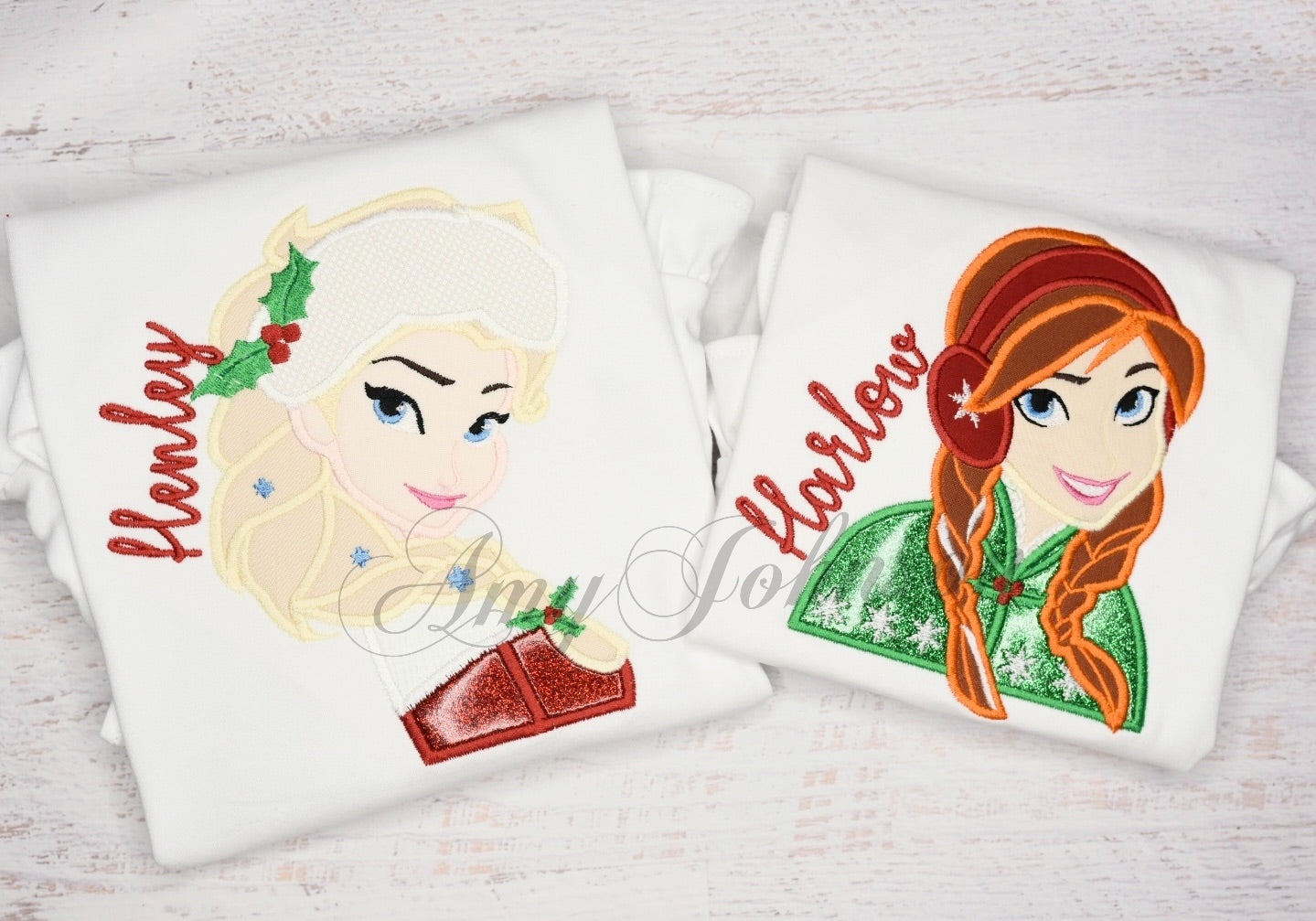 Christmas Princess Applique Sweatshirt or Ruffle Tee