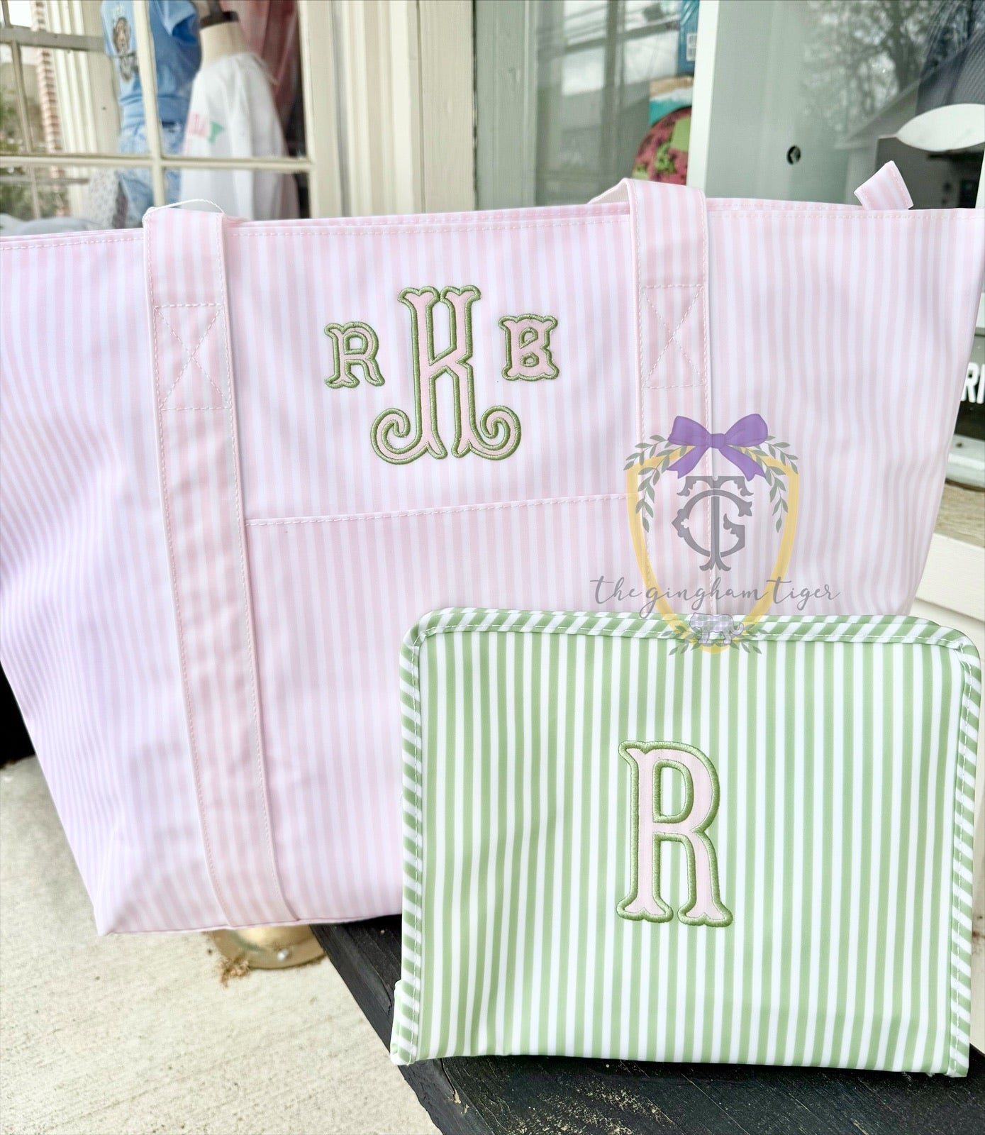 Jumbo XL TRVL tote - Pimlico Pink Stripe