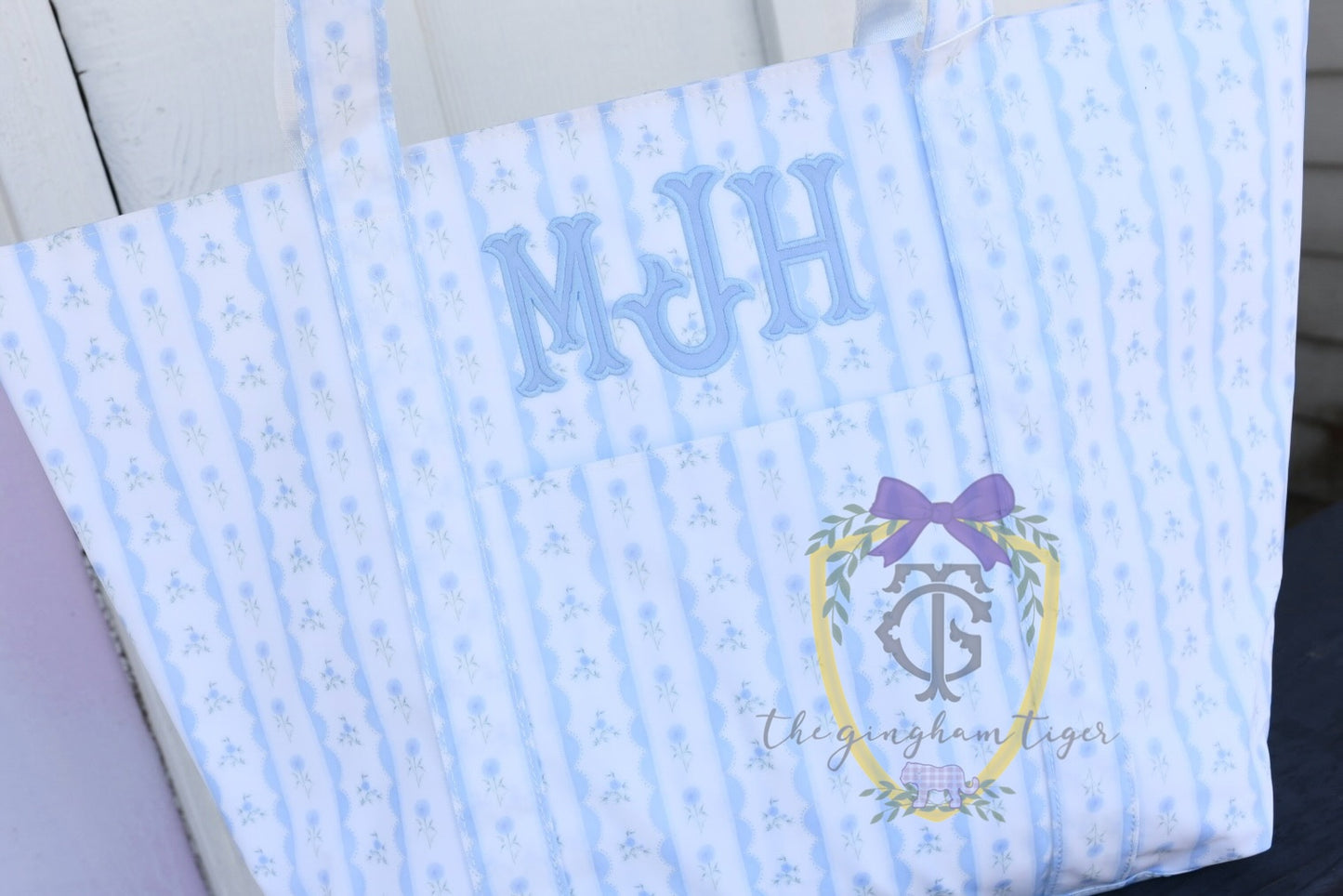 Ribbon Floral Blue TRVL JUMBO Tote