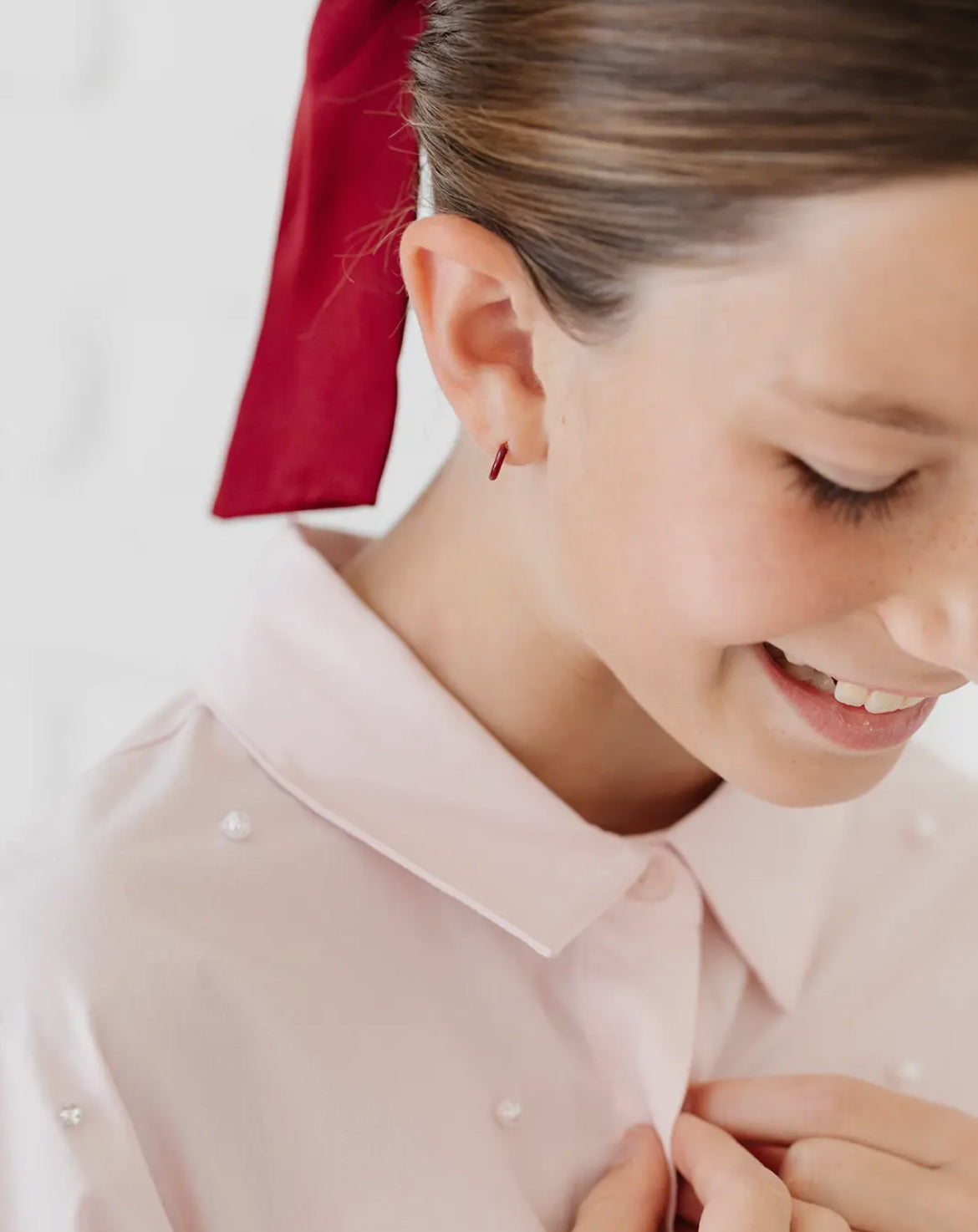 Pip Pop Post Red Enamel Hoop – The Gingham Tiger