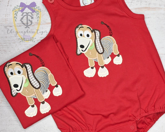Toy Dog Applique Tee or Bubble