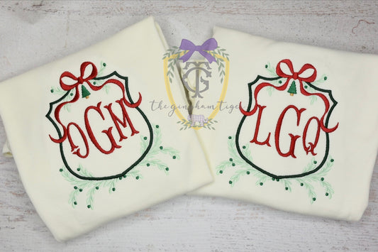 Christmas Tree Crest Embroidered Tee