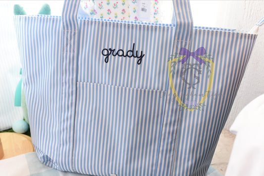 Pimlico Chambray Stripe TRVL JUMBO Tote