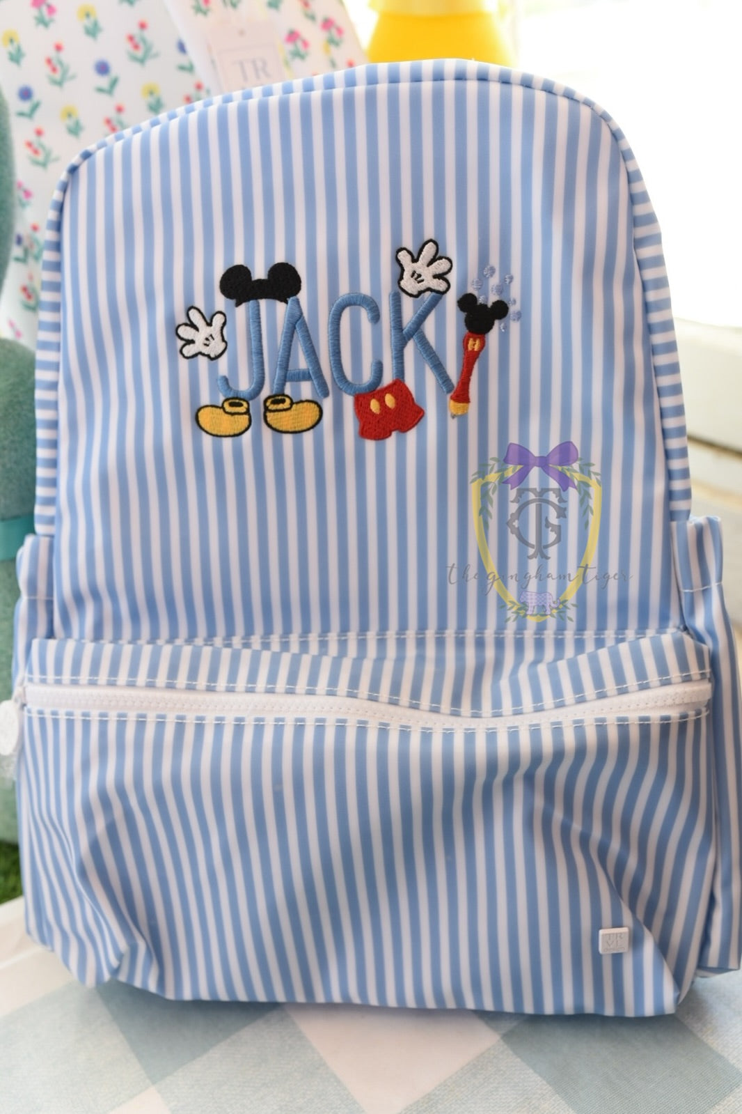 Chambray Stripe Blue Backpack TRVL