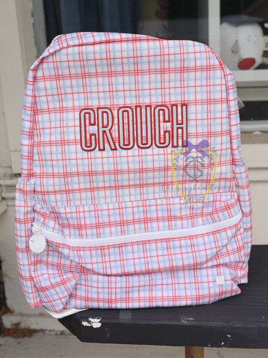 Classic Plaid Red Backpack TRVL