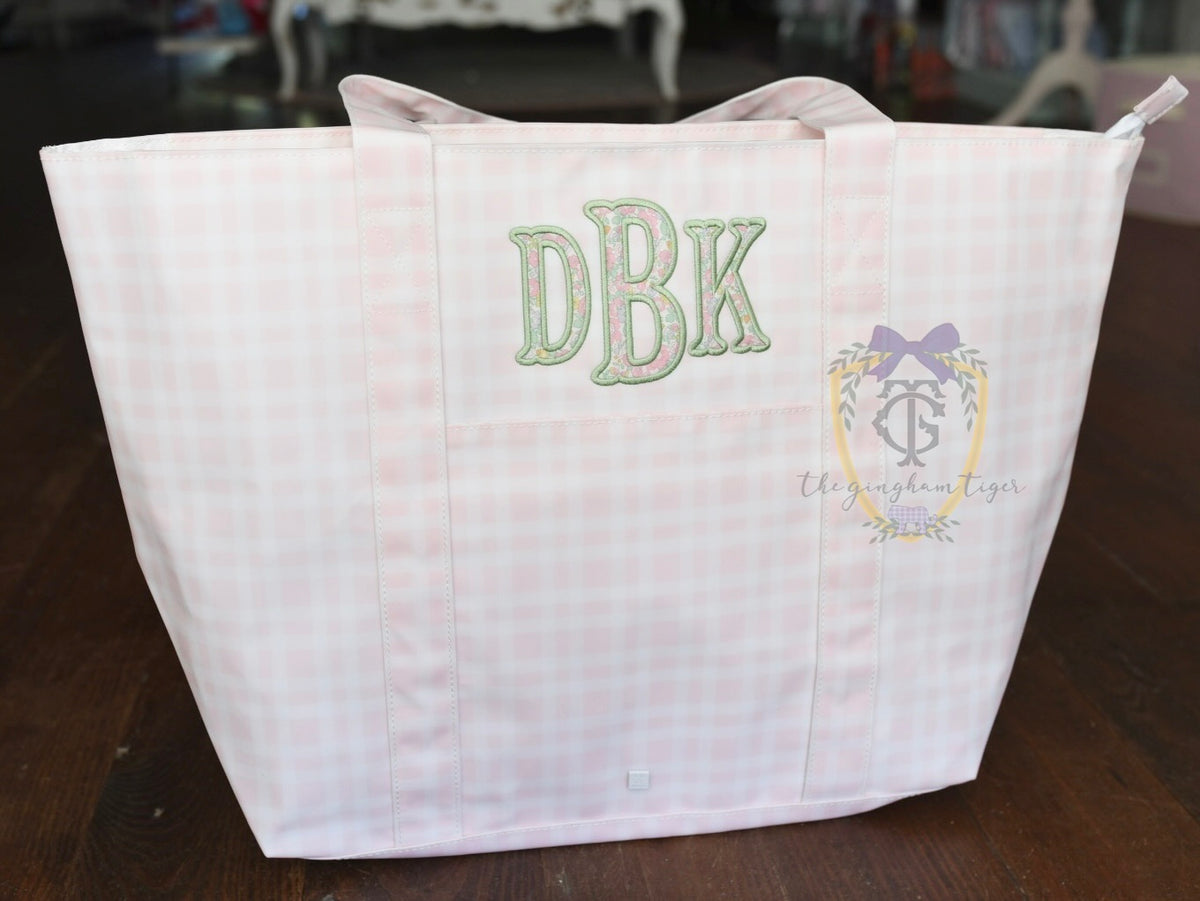 Jumbo XL TRVL Tote - Pimlico Plaid Blue or Pink
