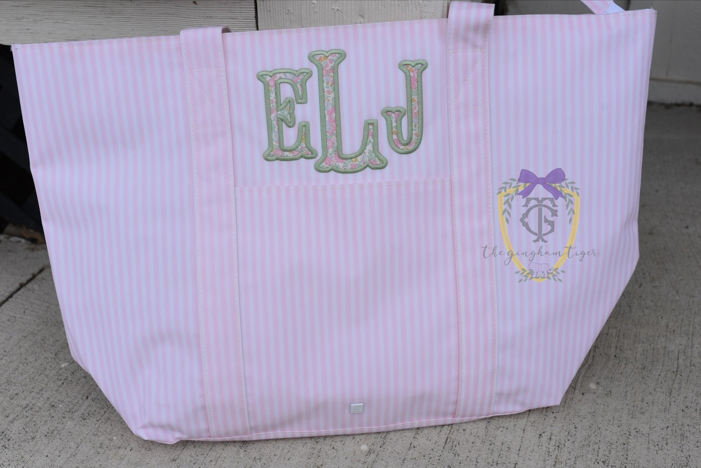 Jumbo XL TRVL tote - Pimlico Pink Stripe
