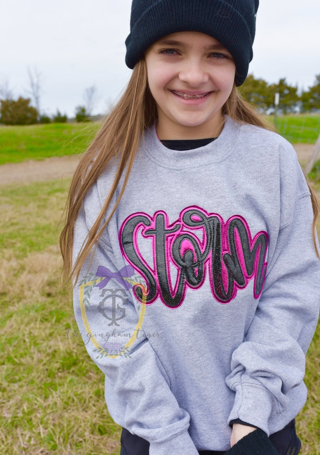 Hand-Lettered Storm Applique Sweatshirt