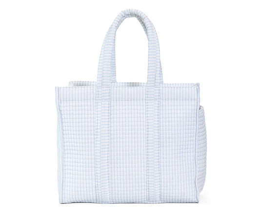 Quilted Go Go Tote Blue Stripe TRVL