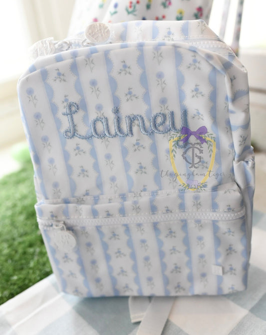 Trvl Mini Backpacker - Ribbon Floral Blue