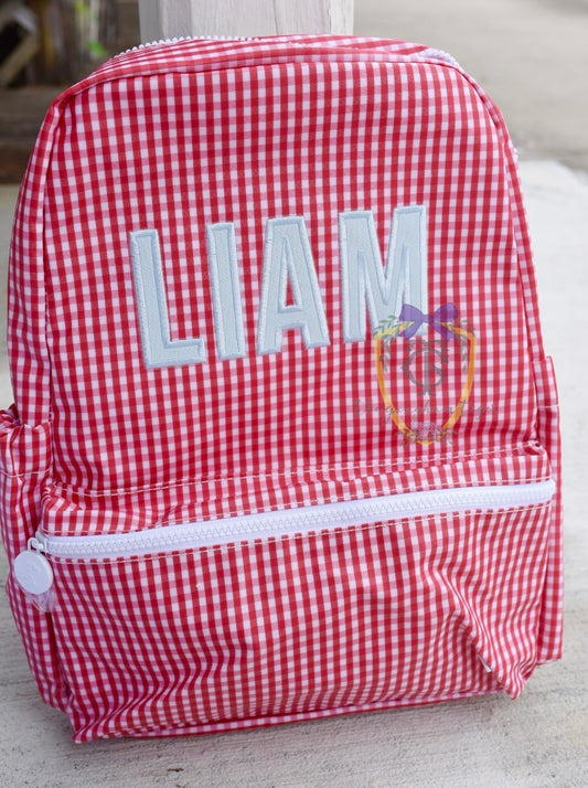 Red Gingham Backpack - TRVL