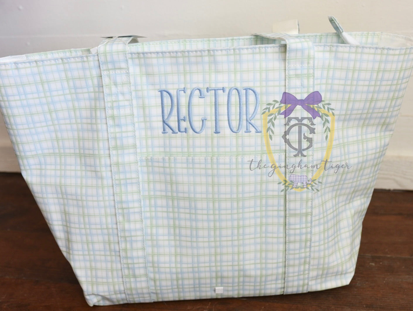 Jumbo XL TRVL tote - Classic Plaid Green