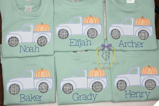 Pumpkin Truck Applique Tee