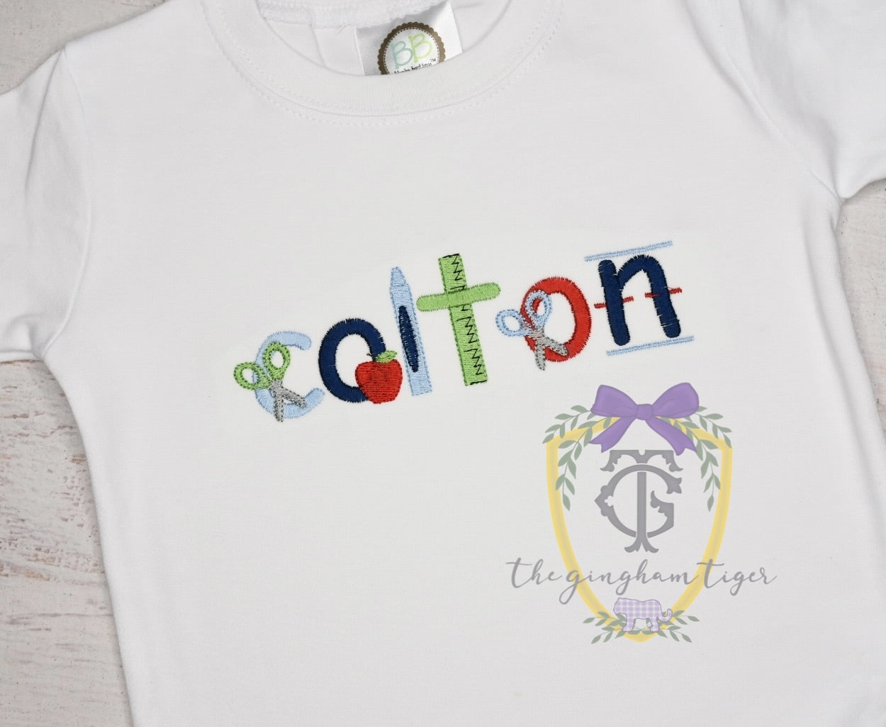 School Font Embroidery -Boys