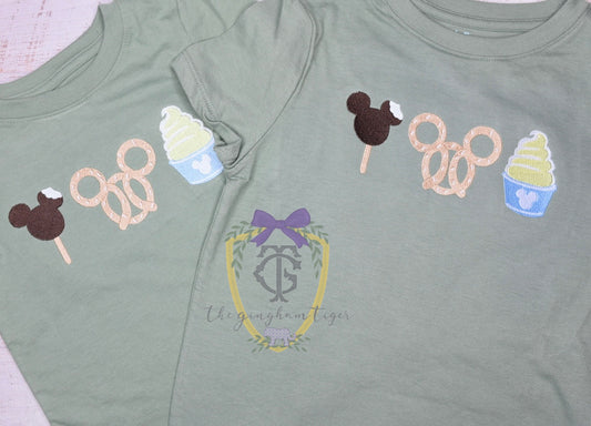 Snacks Embroidered Tee or Bubble