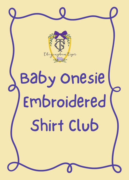 Baby Onesie Embroidered Shirt Club