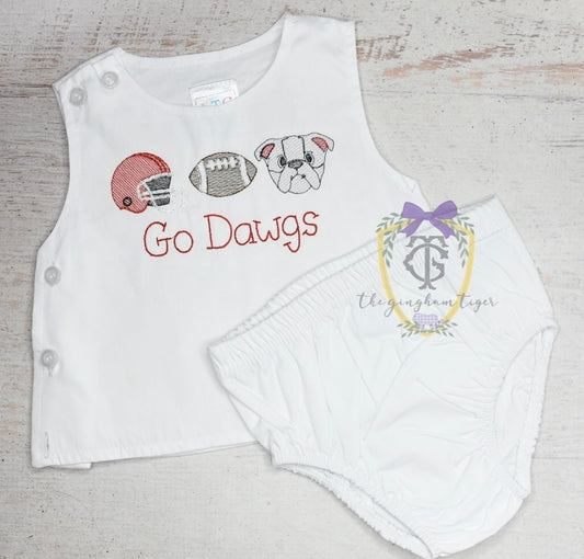 Dawgs Embroidered Diaper Set
