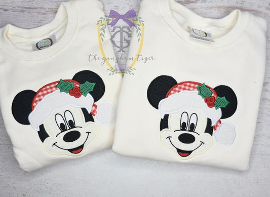 Mouse Santa Tee, Sweatshirt or Bubble