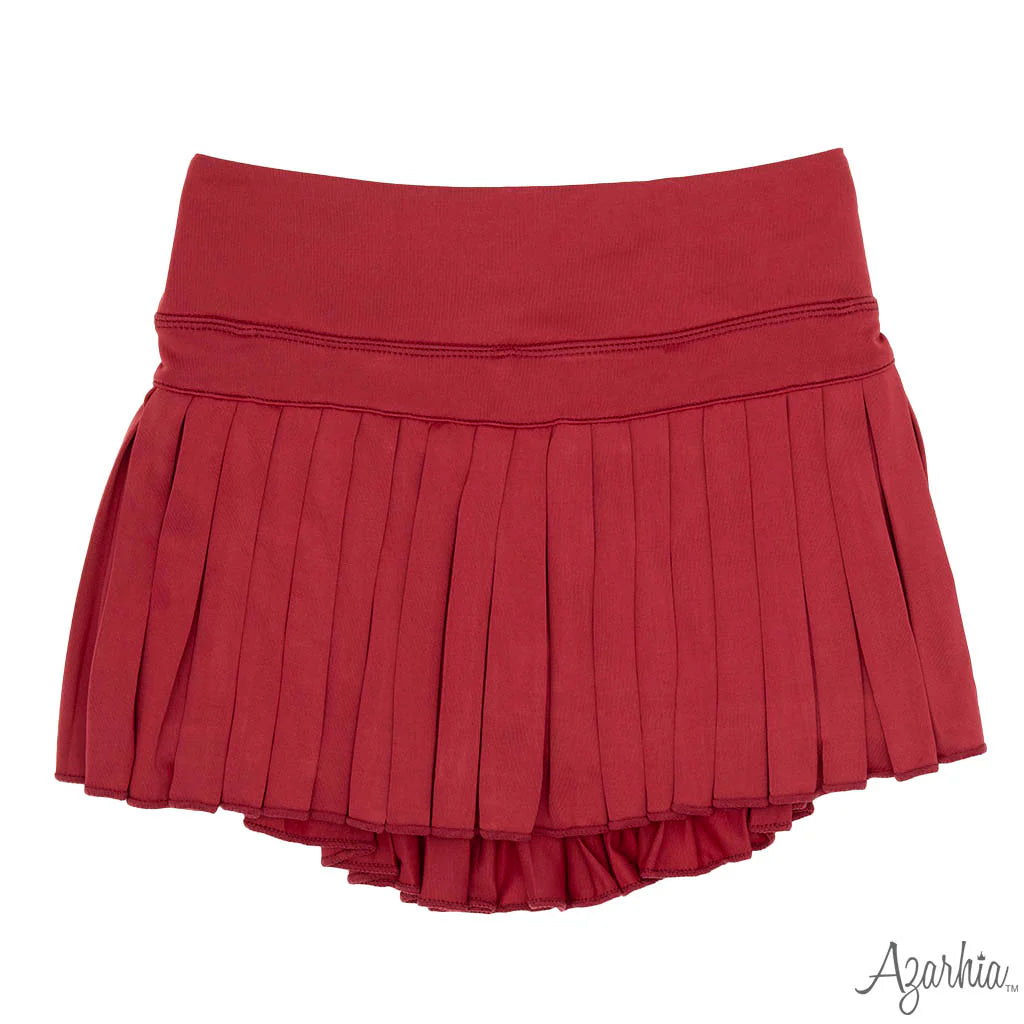 Azarhia Pleat Skort in crimson
