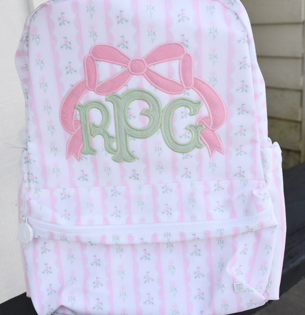 Pink Floral Ribbon TRVL Backpacker