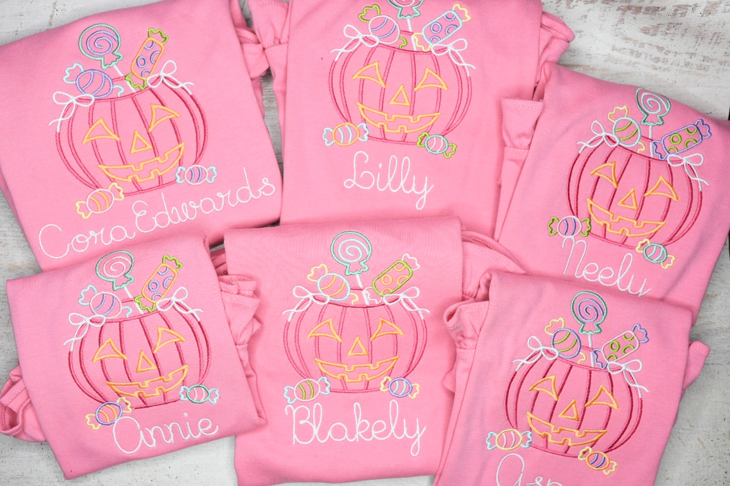 Pumpkin Bucket Girls Embroidered Tee