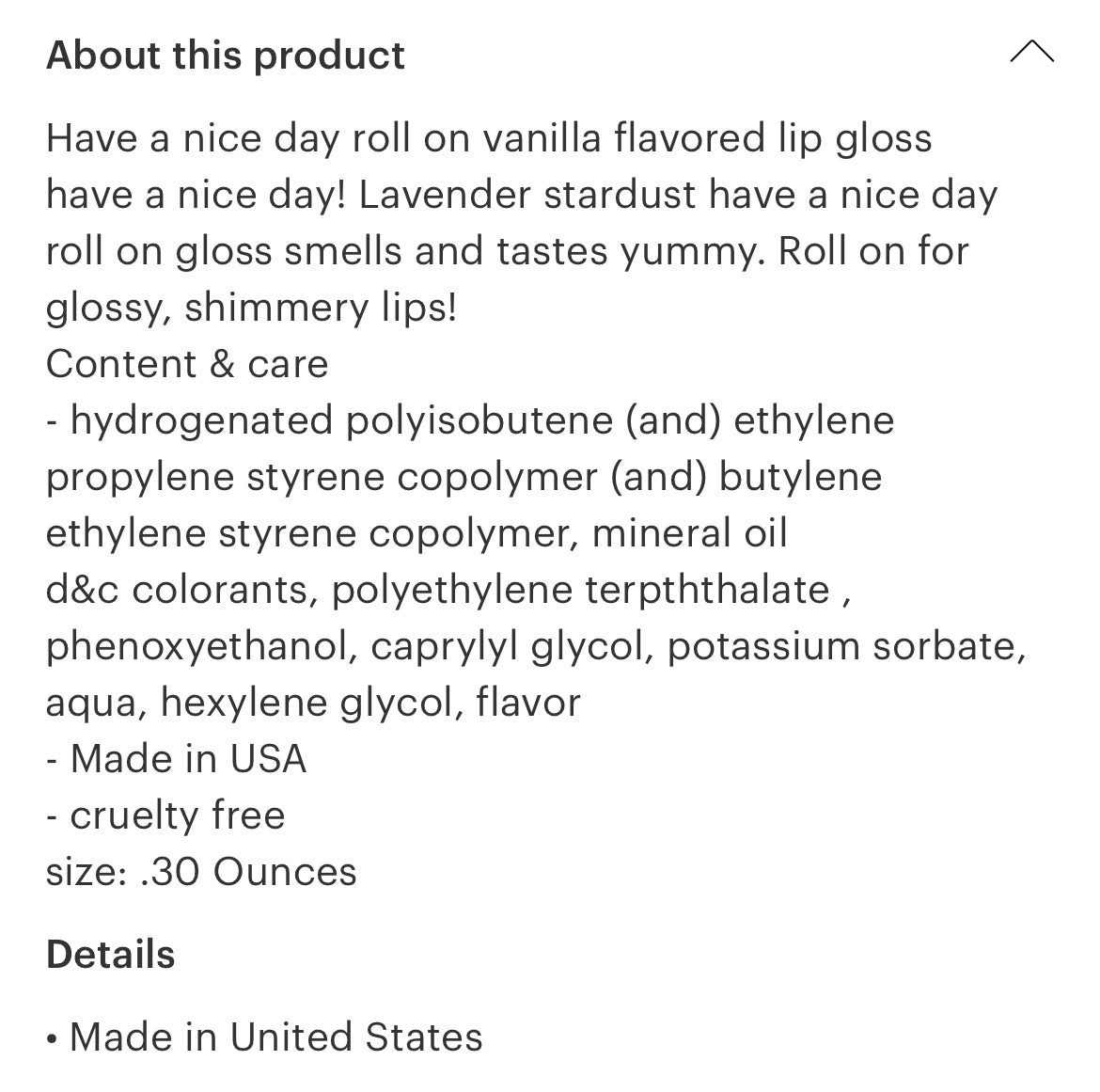 Lavender Stardust Roll-On Lip Gloss