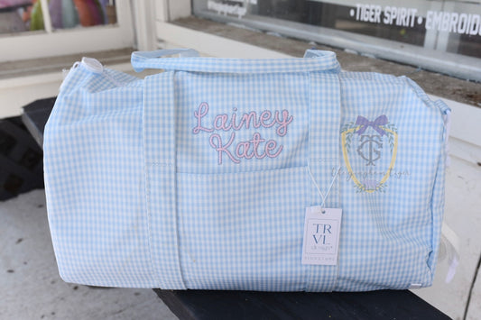 Gingham Mist Weekender Duffle -TRVL Design