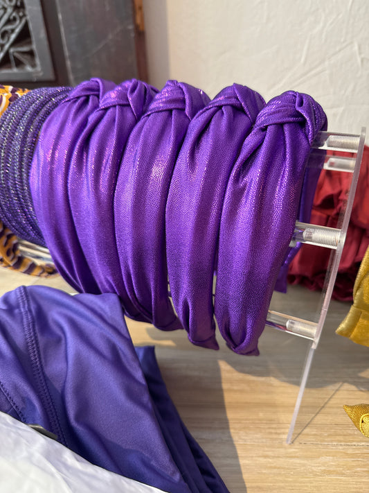 Top Knot Headband in Purple Shimmer
