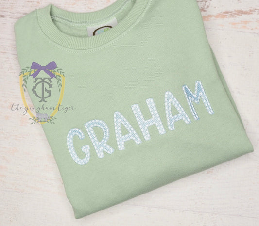 Boys Name Embroidered Sweatshirt or bubble